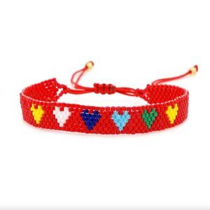 Rainbow Heart Beaded Bracelets • Valentine's Day Bracelet • Gift Wrapped!